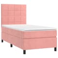 Miniatyrbillede 3 af 8: vidaXL kontinentalseng med LED-lys 80x200 cm velour pink