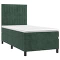 Miniatyrbillede 3 af 8: vidaXL kontinentalseng med LED-lys 80x200 cm velour mørkegrøn