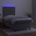 Miniatyrbillede 4 af 9: vidaXL kontinentalseng med LED-lys 80x200 cm velour lysegrå