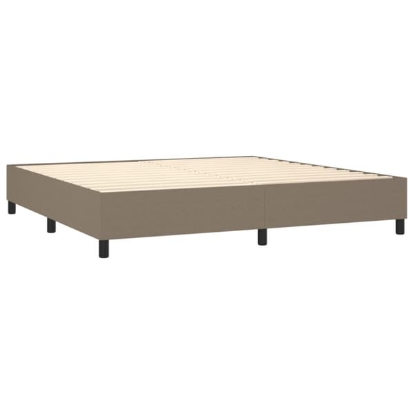 vidaXL kontinentalseng med madras 200x200 cm stof gråbrun