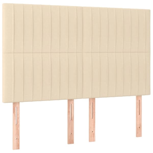 vidaXL kontinentalseng med madras 140x190 cm stof cremefarvet