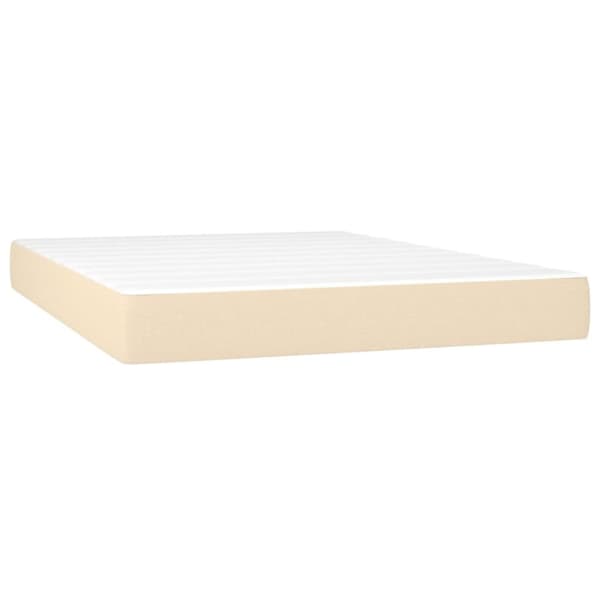 vidaXL kontinentalseng med madras 140x190 cm stof cremefarvet