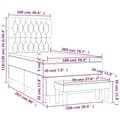 Miniatyrbillede 8 af 8: vidaXL kontinentalseng med madras 100x200 cm stof cremefarvet