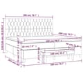 Miniatyrbillede 8 af 8: vidaXL kontinentalseng med madras 200x200 cm stof sort