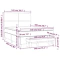 Miniatyrbillede 8 af 8: vidaXL kontinentalseng med madras 140x200 cm stof cremefarvet