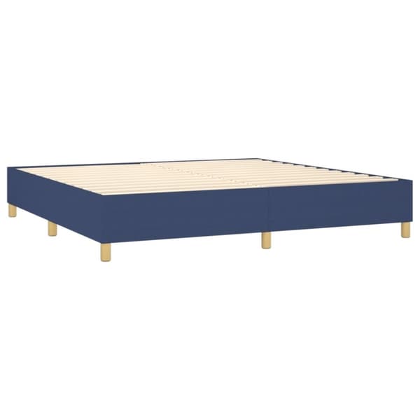 vidaXL kontinentalseng med madras 200x200 cm stof blå