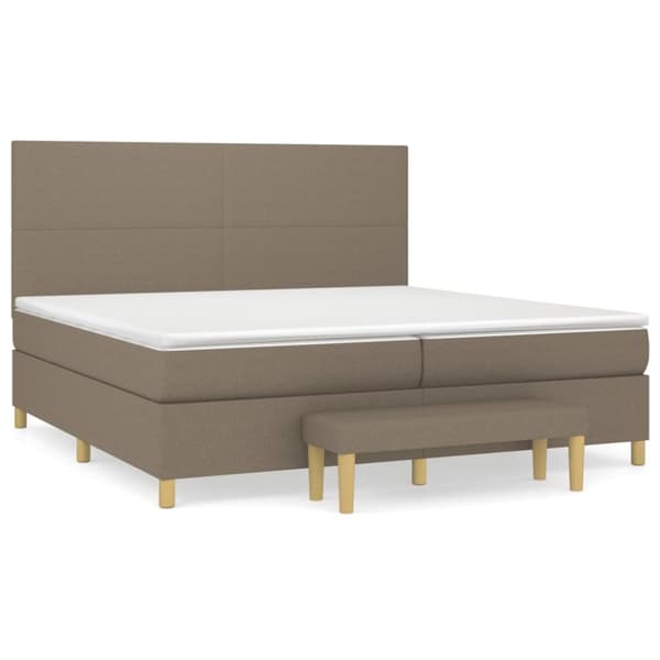 vidaXL kontinentalseng med madras 200x200 cm stof gråbrun