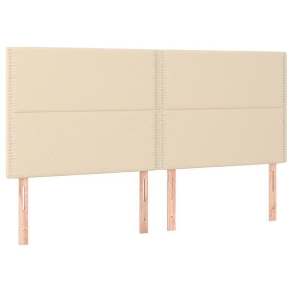 vidaXL kontinentalseng med madras 200x200 cm stof cremefarvet