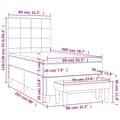 Miniatyrbillede 8 af 8: vidaXL kontinentalseng med madras 80x200 cm stof gråbrun