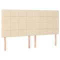 Miniatyrbillede 5 af 8: vidaXL kontinentalseng med madras 160x200 cm stof cremefarvet