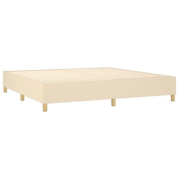 vidaXL kontinentalseng med madras 200x200 cm stof cremefarvet