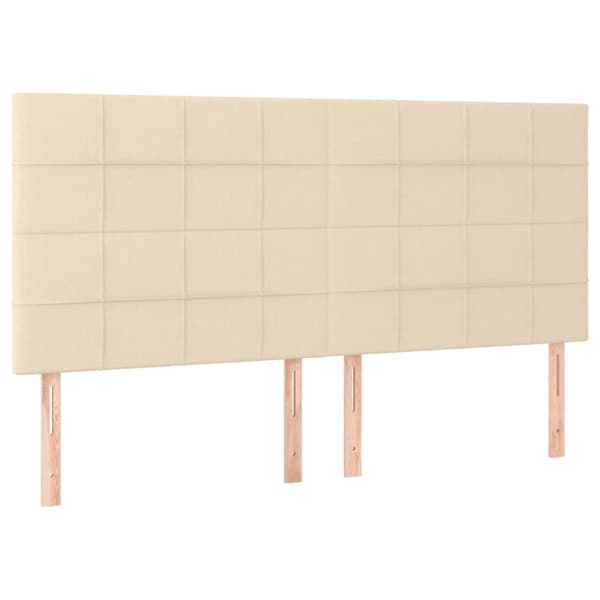 vidaXL kontinentalseng med madras 200x200 cm stof cremefarvet