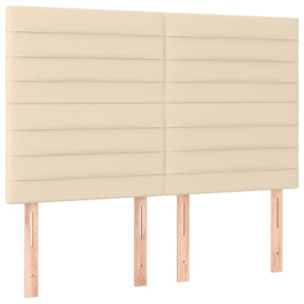 vidaXL kontinentalseng med madras 140x190 cm stof cremefarvet
