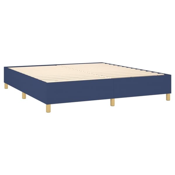 vidaXL kontinentalseng med madras 200x200 cm stof blå