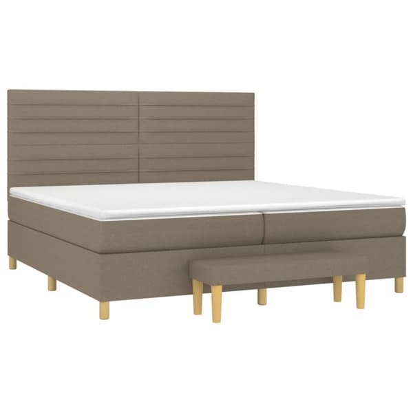 vidaXL kontinentalseng med madras 200x200 cm stof gråbrun