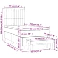 Miniatyrbillede 8 af 8: vidaXL kontinentalseng med madras 90x200 cm stof gråbrun