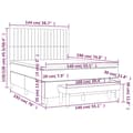 Miniatyrbillede 8 af 8: vidaXL kontinentalseng med madras 140x190 cm stof cremefarvet