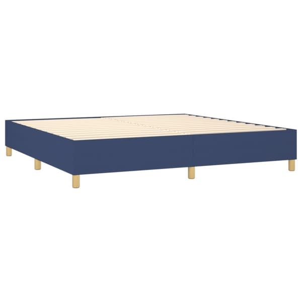 vidaXL kontinentalseng med madras 200x200 cm stof blå