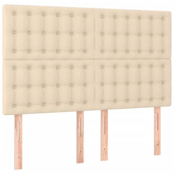 vidaXL kontinentalseng med madras 140x190 cm stof cremefarvet