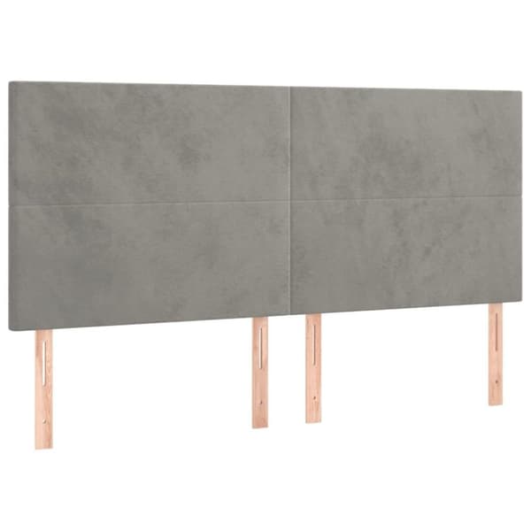 vidaXL kontinentalseng med madras 160x200 cm fløjl lysegrå