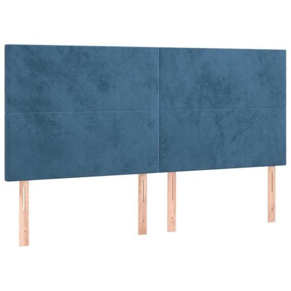 vidaXL kontinentalseng med madras 200x200 cm fløjl mørkeblå