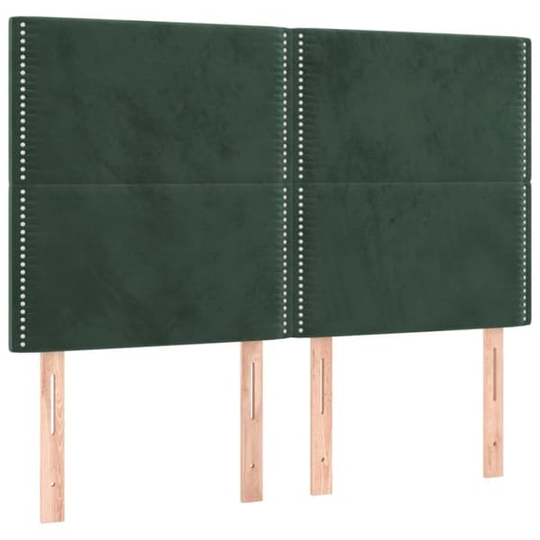 vidaXL kontinentalseng med madras 140x190 cm fløjl mørkegrøn