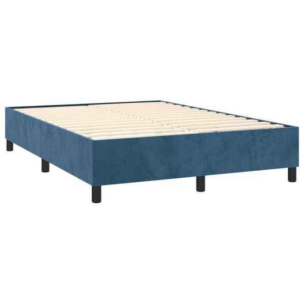 vidaXL kontinentalseng med madras 140x190 cm fløjl mørkeblå