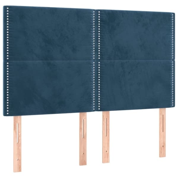 vidaXL kontinentalseng med madras 140x190 cm fløjl mørkeblå