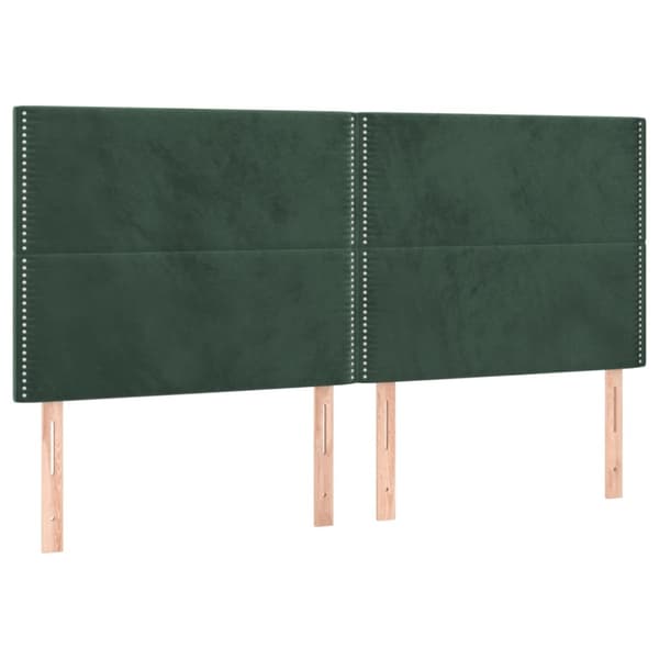 vidaXL kontinentalseng med madras 200x200 cm fløjl mørkegrøn