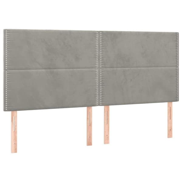 vidaXL kontinentalseng med madras 200x200 cm fløjl lysegrå