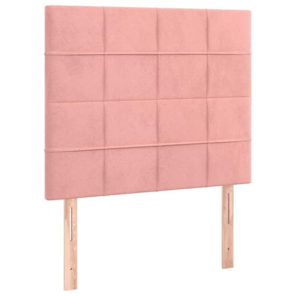 vidaXL kontinentalseng med madras 90x190 cm fløjl pink