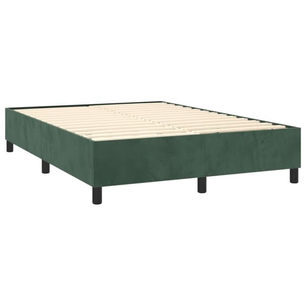 vidaXL kontinentalseng med madras 140x190 cm fløjl mørkegrøn