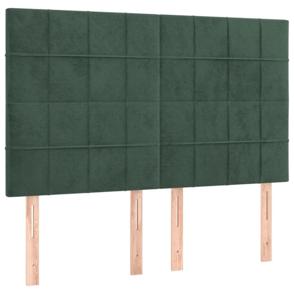vidaXL kontinentalseng med madras 140x190 cm fløjl mørkegrøn