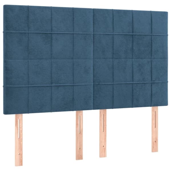 vidaXL kontinentalseng med madras 140x190 cm fløjl mørkeblå