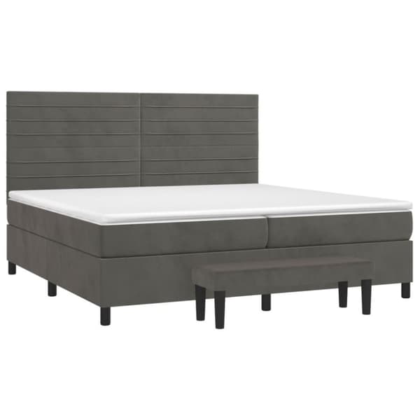 vidaXL kontinentalseng med madras 200x200 cm fløjl mørkegrå
