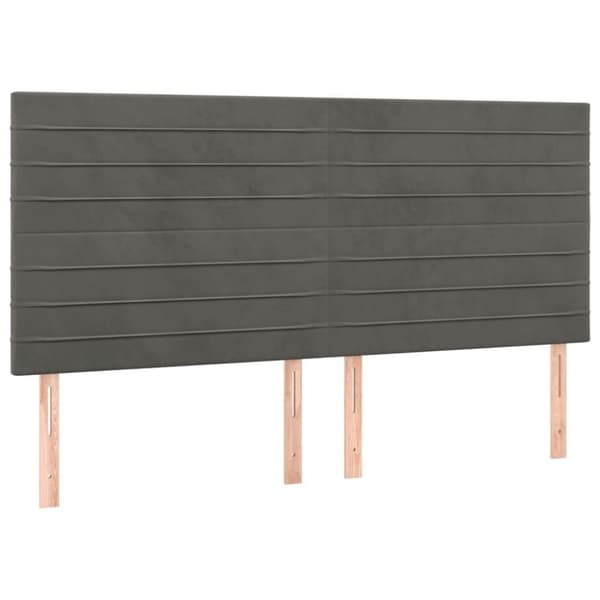 vidaXL kontinentalseng med madras 200x200 cm fløjl mørkegrå