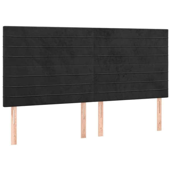 vidaXL kontinentalseng med madras 200x200 cm fløjl sort