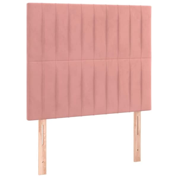 vidaXL kontinentalseng med madras 90x190 cm fløjl pink