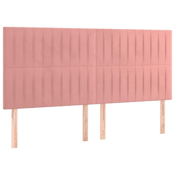 vidaXL kontinentalseng med madras 180x200 cm fløjl lyserød