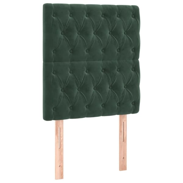 vidaXL kontinentalseng med madras 80x200 cm fløjl mørkegrøn