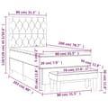 Miniatyrbillede 8 af 8: vidaXL kontinentalseng med madras 80x200 cm fløjl mørkegrøn