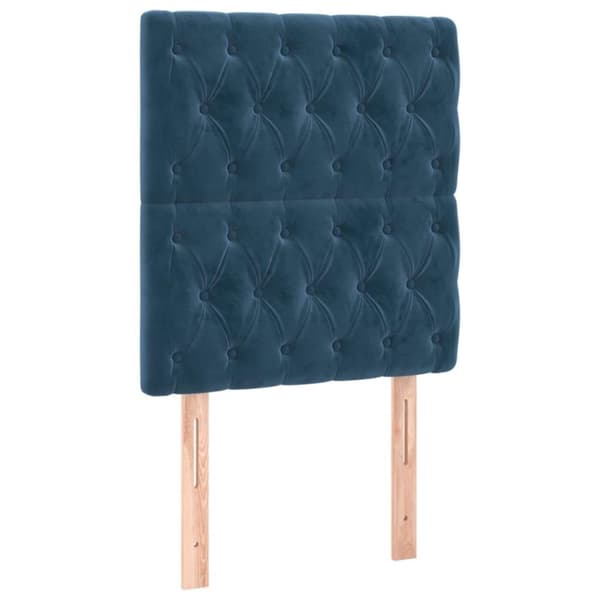 vidaXL kontinentalseng med madras 80x200 cm fløjl mørkeblå