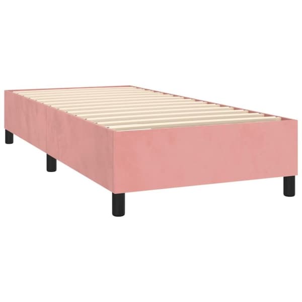 vidaXL kontinentalseng med madras 90x190 cm fløjl pink