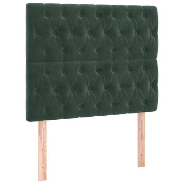 vidaXL kontinentalseng med madras 100x200 cm fløjl mørkegrøn