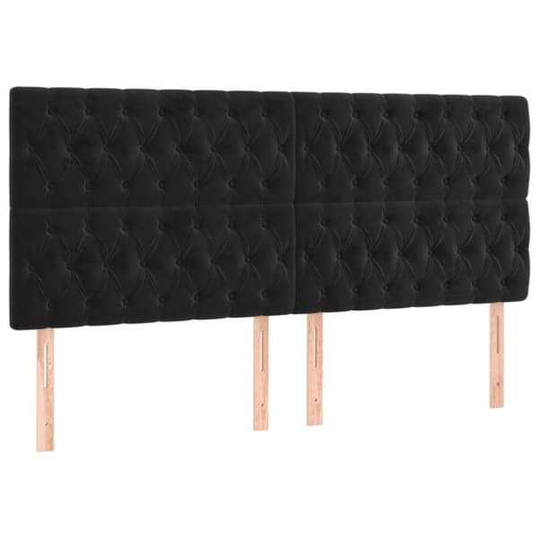 vidaXL kontinentalseng med madras 200x200 cm fløjl sort