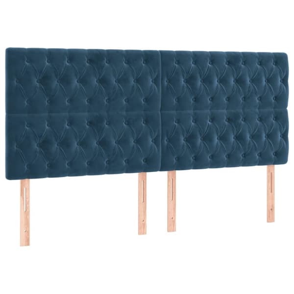 vidaXL kontinentalseng med madras 180x200 cm fløjl mørkeblå