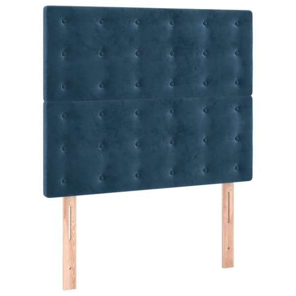 vidaXL kontinentalseng med madras 100x200 cm fløjl mørkeblå
