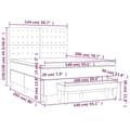 Miniatyrbillede 9 af 9: vidaXL kontinentalseng med madras 140x200 cm fløjl lysegrå