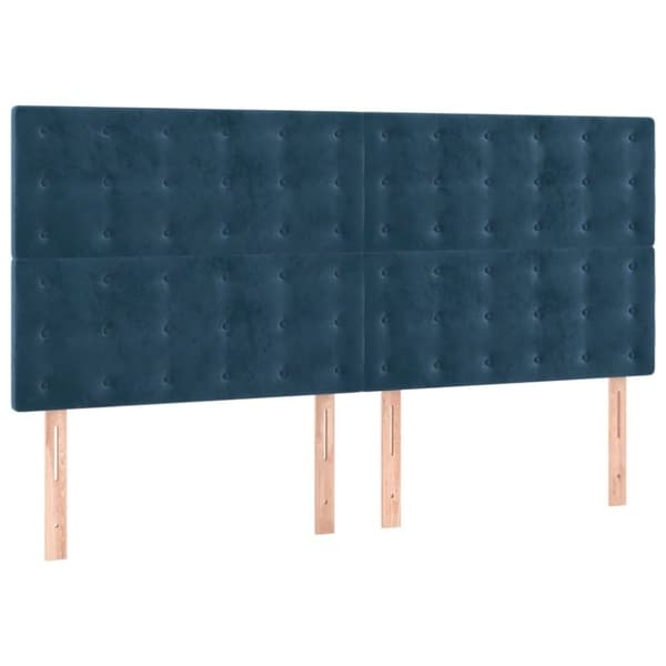 vidaXL kontinentalseng med madras 200x200 cm fløjl mørkeblå