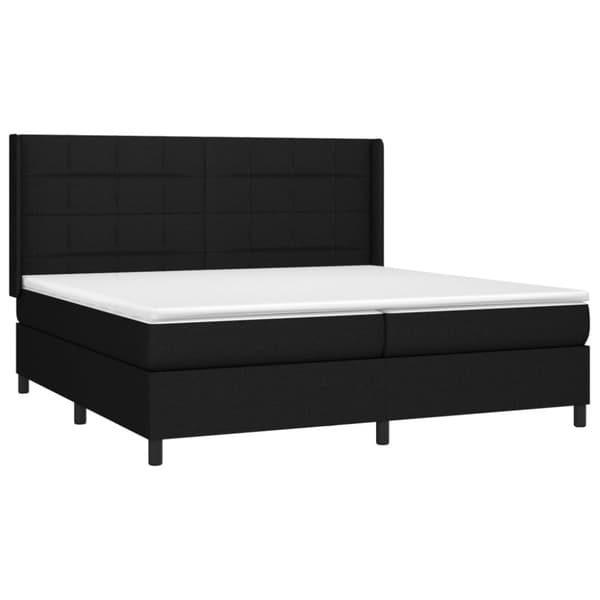 vidaXL kontinentalseng med LED-lys 200x200 cm stof sort